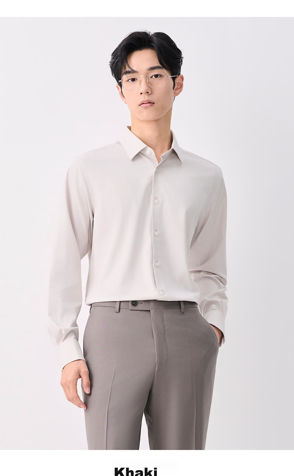 Baoxiniao Men's Cooling Long Sleeve Shirt Business Formal Wear KEBCA1103HU111 11